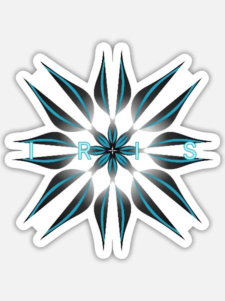 IRIS Geometric Art T-Shirt Print - Sticker Größe S (10 x 10 cm) - Mattweiß