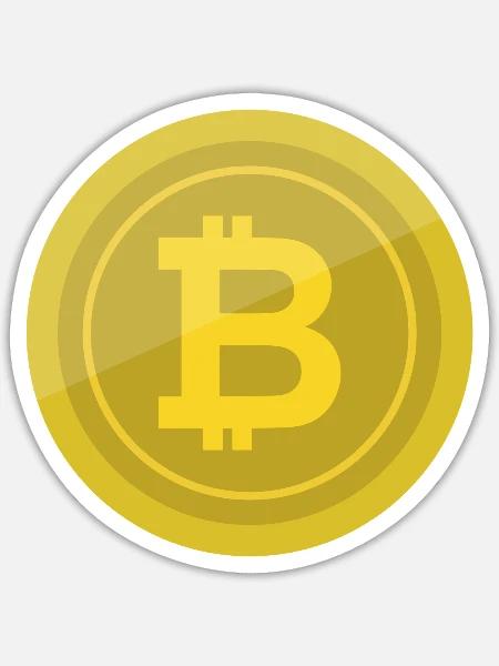 Bitcoin-Coin - Sticker Größe S (10 x 10 cm) - Mattweiß