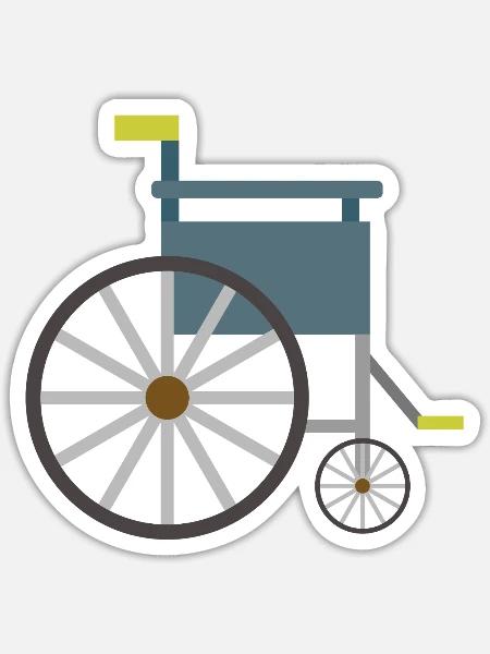 Rollstuhl - Sticker Größe S (10 x 10 cm) - Mattweiß