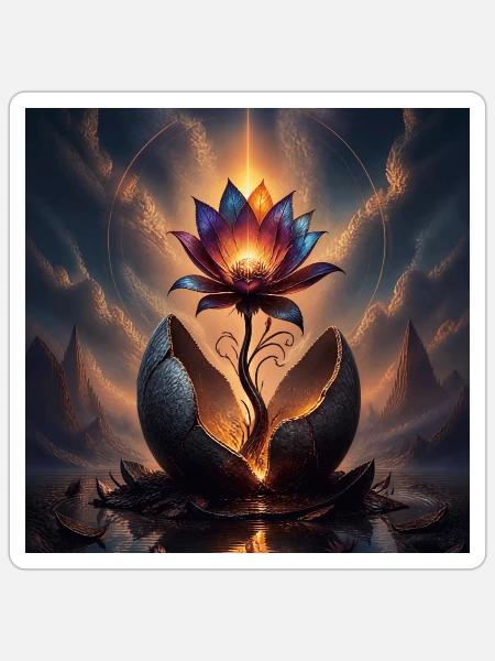 Blume - Sticker Größe S (10 x 10 cm) - Mattweiß