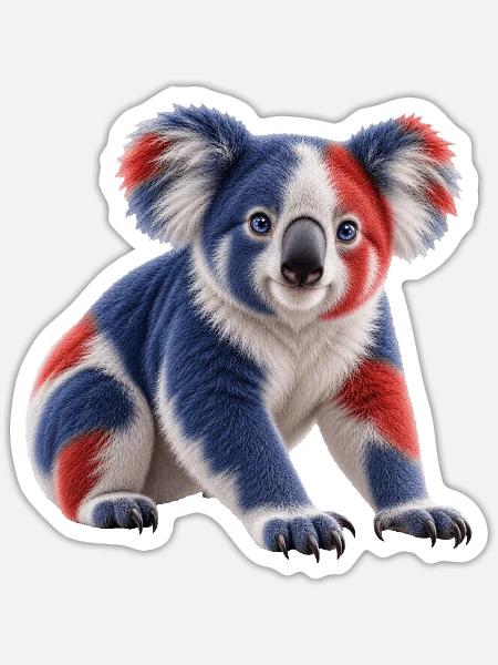 Australischer Koala - Sticker Größe S (10 x 10 cm) - Mattweiß