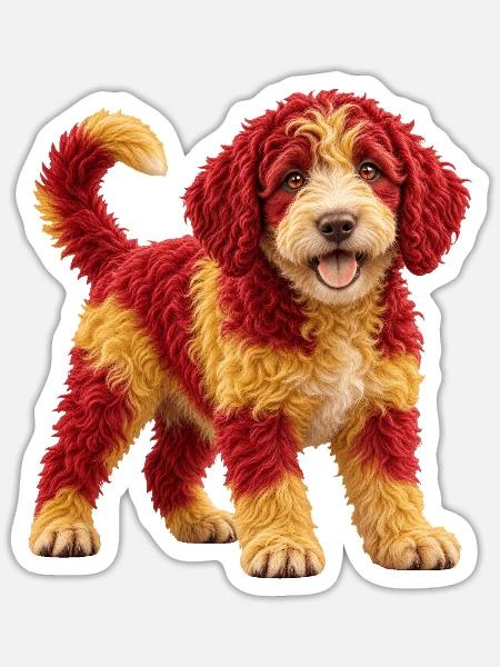 Spanischer Wasserhund - Sticker Größe S (10 x 10 cm) - Mattweiß