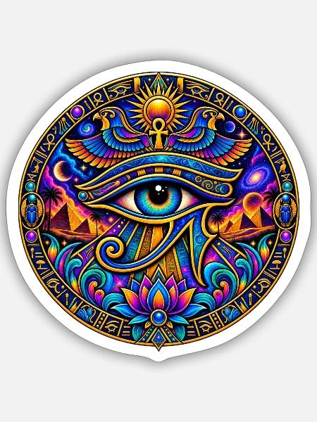 Auge des Horus - Sticker Größe S (10 x 10 cm) - Mattweiß
