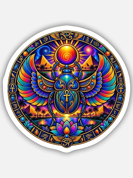 Skarabäus - Sticker Größe S (10 x 10 cm) - Mattweiß