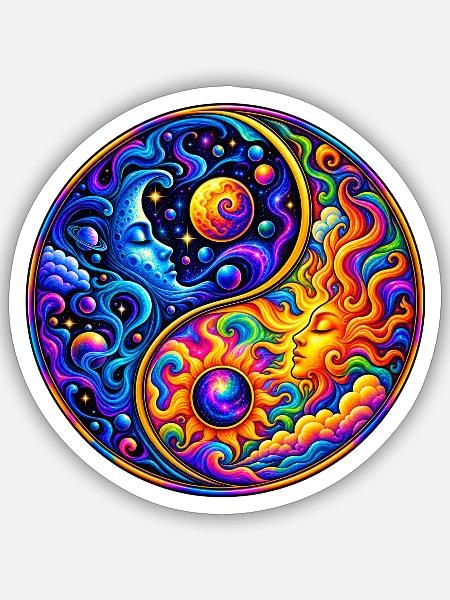 Yin & Yang - Sticker Größe S (10 x 10 cm) - Mattweiß