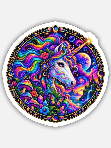 Einhorn - Sticker Größe S (10 x 10 cm) - Mattweiß