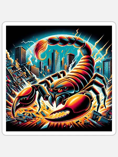 Scorpion Apocalypse - Sticker Größe S (10 x 10 cm) - Mattweiß