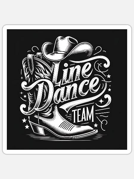 Line Dance Team - Sticker Größe S (10 x 10 cm) - Mattweiß