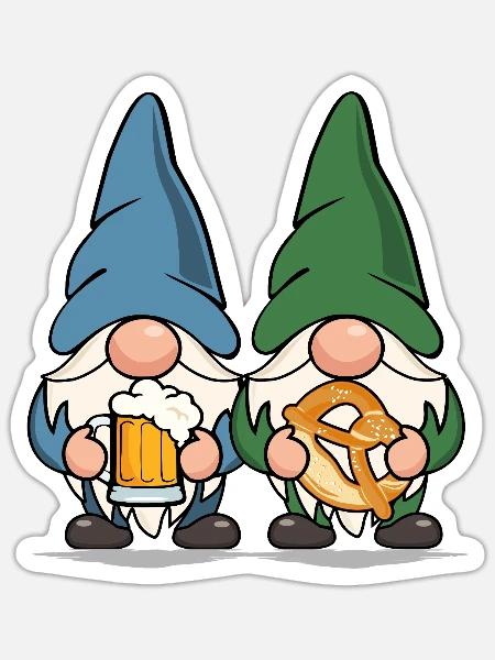 Zwerge - Sticker Größe S (10 x 10 cm) - Mattweiß