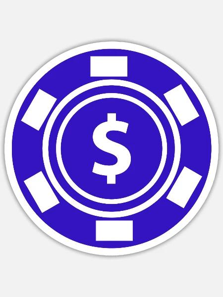 Fischspoker - Sticker Größe S (10 x 10 cm) - Mattweiß