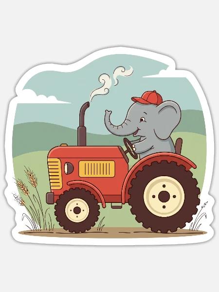 Traktor / Traktor / Traktor - Sticker Größe S (10 x 10 cm) - Mattweiß