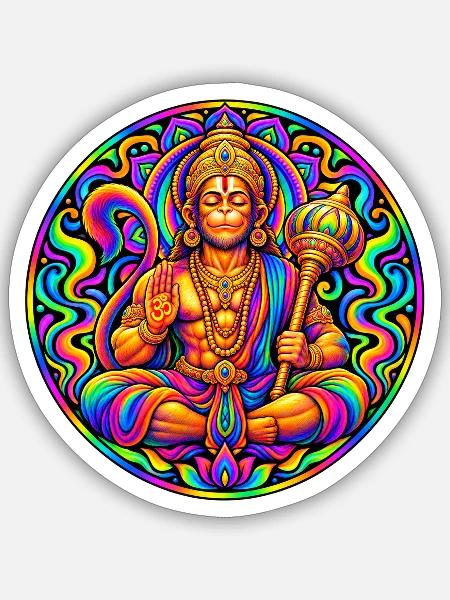 Hanuman - Sticker Größe S (10 x 10 cm) - Mattweiß