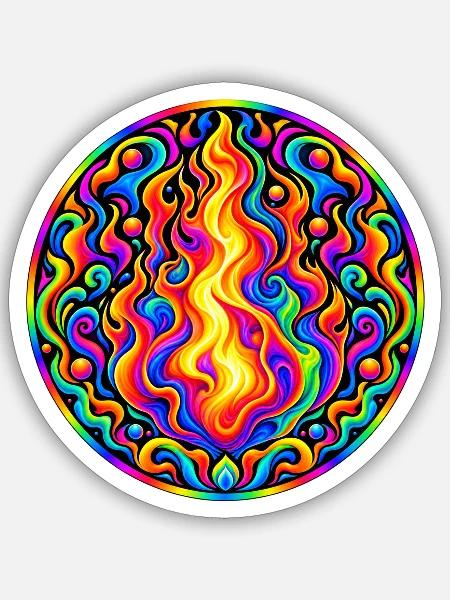 Feuer - Sticker Größe S (10 x 10 cm) - Mattweiß