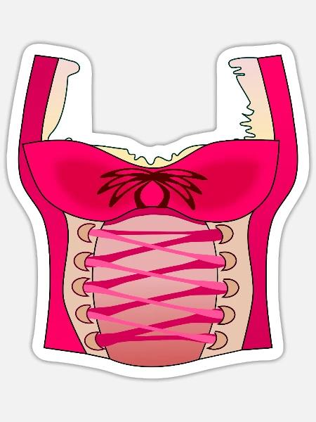 Damen Trachten Dirndl - Sticker Größe S (10 x 10 cm) - Mattweiß