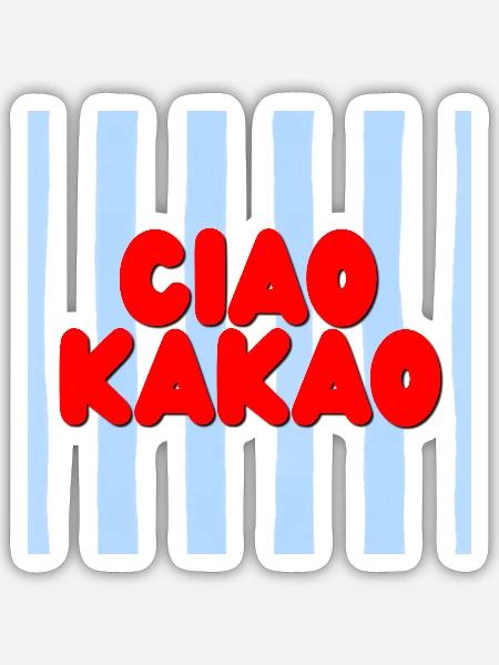 Ciao kakao - Sticker Größe S (10 x 10 cm) - Mattweiß