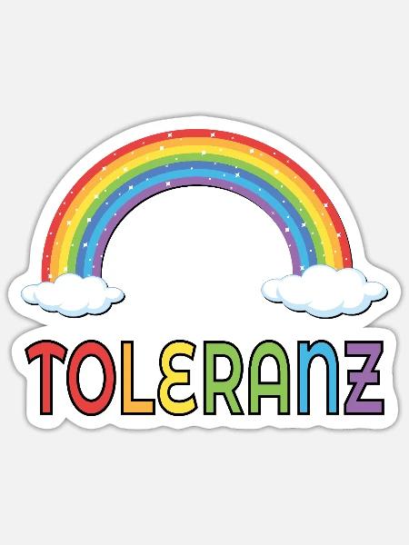 Toleranz Diversität - Sticker Größe S (10 x 10 cm) - Mattweiß