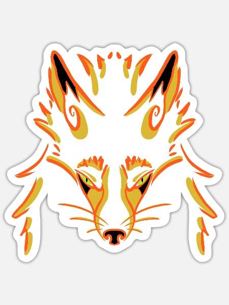 Observing Fox - Sticker Größe S (10 x 10 cm) - Mattweiß