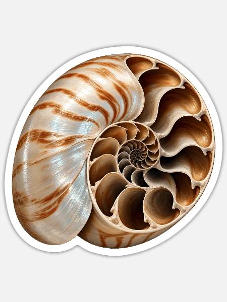 Unmöglicher Nautilus - Sticker Größe S (10 x 10 cm) - Mattweiß