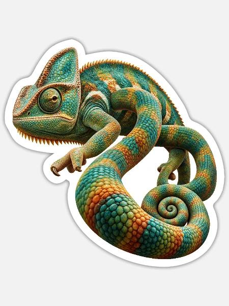 Paradox Chamäleon - Sticker Größe S (10 x 10 cm) - Mattweiß