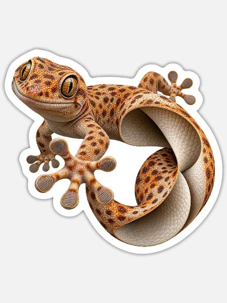 Inside Out Gecko - Sticker Größe S (10 x 10 cm) - Mattweiß