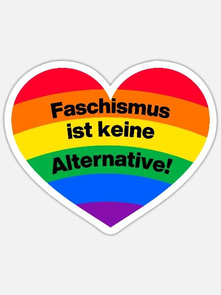 FASCHISMUS IST KEINE ALTERNATIVE. NIE WIEDER - Sticker Größe S (10 x 10 cm) - Mattweiß