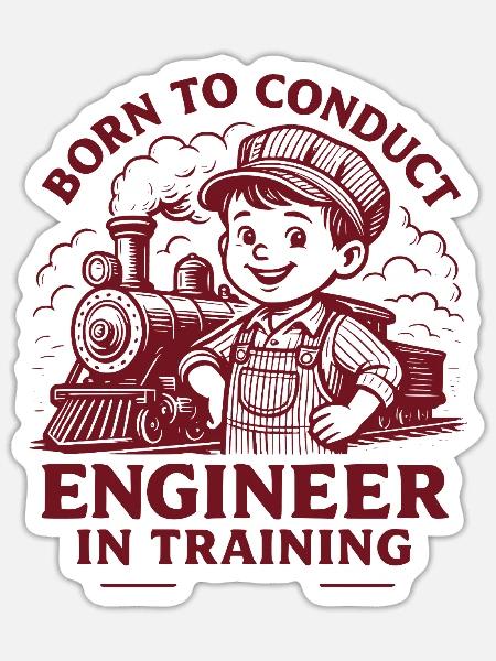 Born to Conduct - Rust Brown - Sticker Größe S (10 x 10 cm) - Mattweiß