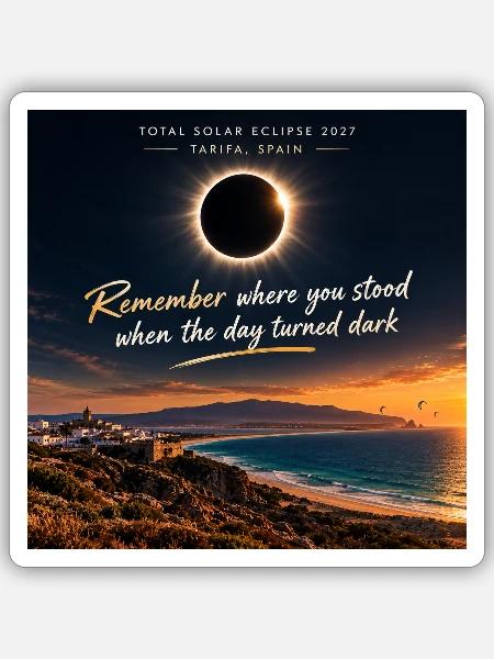 Ecllipse Tarifa 2027 - Sticker Größe S (10 x 10 cm) - Mattweiß