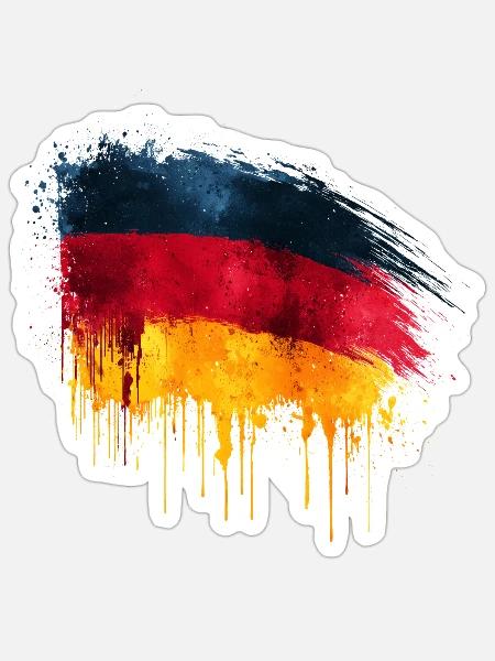 German flag - Sticker Größe S (10 x 10 cm) - Mattweiß