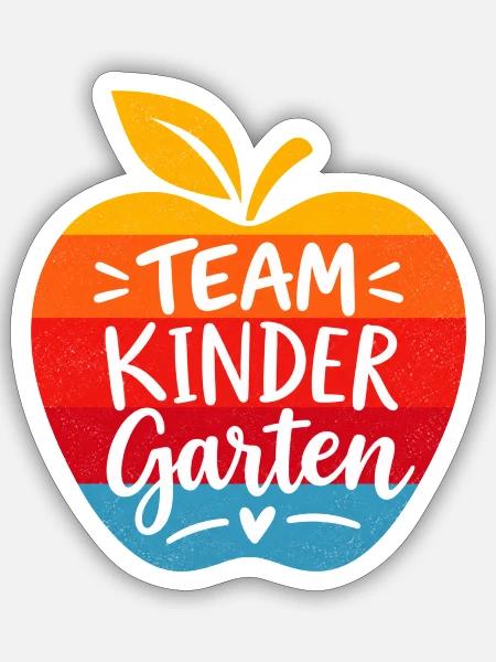 Team Kindergarten - Apfel - Kita - Sticker Größe S (10 x 10 cm) - Mattweiß