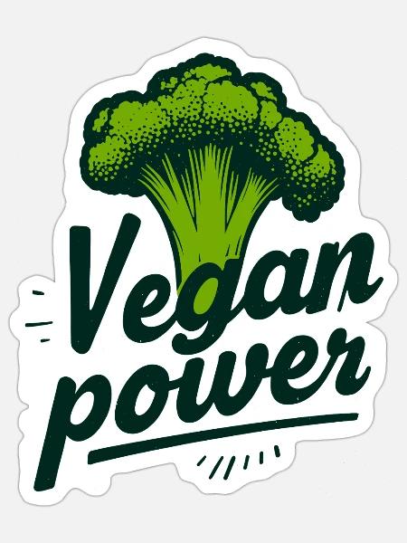 Vegan Power - Sticker Größe S (10 x 10 cm) - Mattweiß