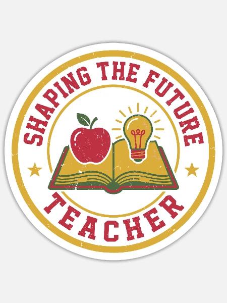 Lehrer gestaltet das zukünftige Geschenk der Vintage School - Sticker Größe S (10 x 10 cm) - Mattweiß