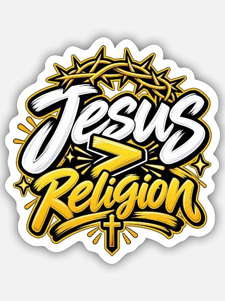 Jesus > Religion - Sticker Größe S (10 x 10 cm) - Mattweiß