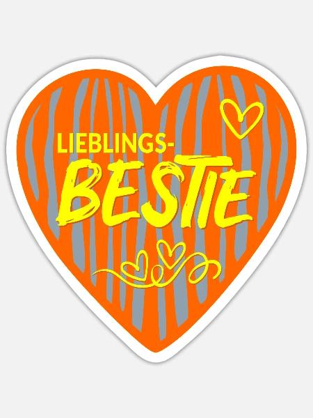 Lieblingsfreundin Bestie Freundin - Sticker Größe S (10 x 10 cm) - Mattweiß