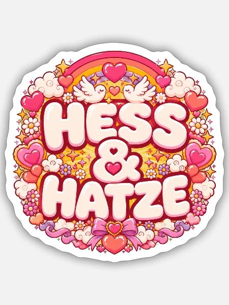 Hess-und-Hatze-Liebe-Overload - Sticker Größe S (10 x 10 cm) - Mattweiß