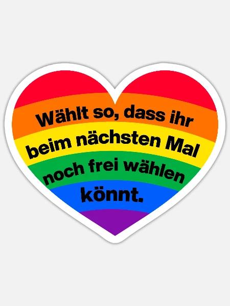 WÄHLT SO DASS IHR NOCH FREI WÄHLEN KÖNNT, NO AFD - Sticker Größe S (10 x 10 cm) - Mattweiß