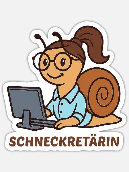 SCHNECKRETÄRIN - Sticker Größe S (10 x 10 cm) - Mattweiß