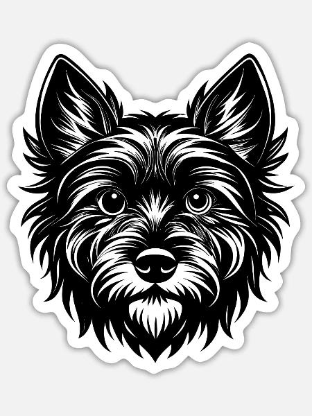 Cairn Terrier - Sticker Größe S (10 x 10 cm) - Mattweiß