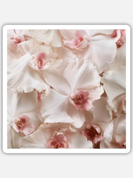 Trendige, rosa-weiße Orchidee - Sticker Größe S (10 x 10 cm) - Mattweiß