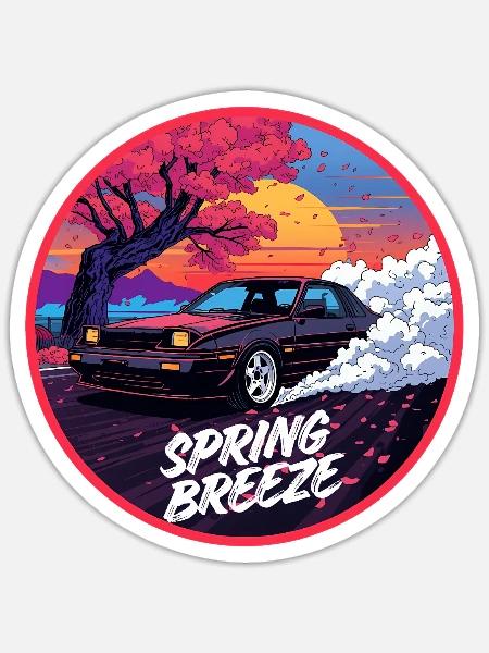 Spring Breeze Kirsch-Performance - Sticker Größe S (10 x 10 cm) - Mattweiß