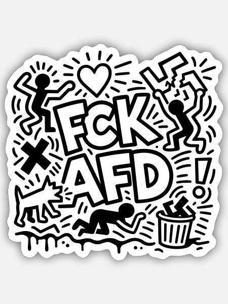 FCK AFD - Sticker Größe S (10 x 10 cm) - Mattweiß