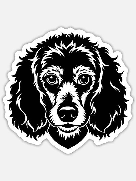 Pudel - Sticker Größe S (10 x 10 cm) - Mattweiß