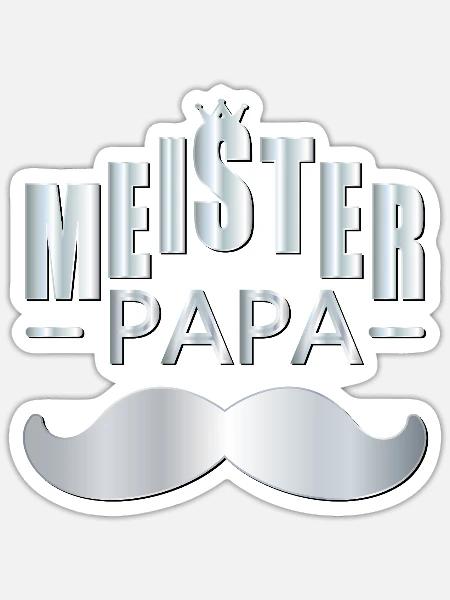 Abschluss Meister Papa - Sticker Größe S (10 x 10 cm) - Mattweiß