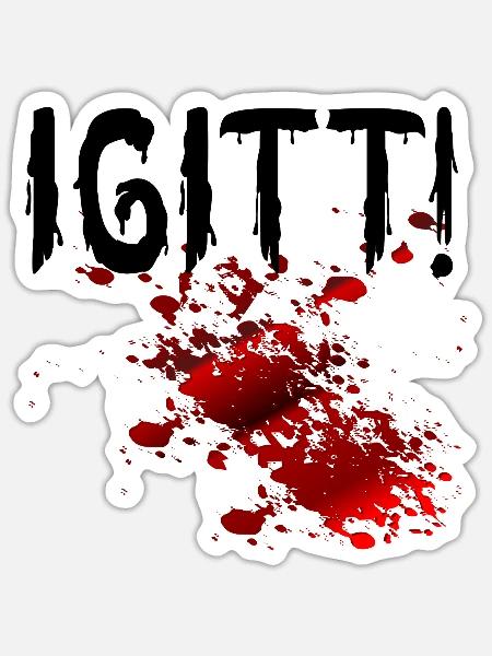 Halloween Blutflecken Igitt - Sticker Größe S (10 x 10 cm) - Mattweiß