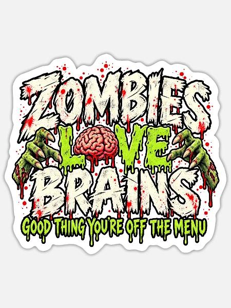 Das Zombie-Menü. - Sticker Größe S (10 x 10 cm) - Mattweiß