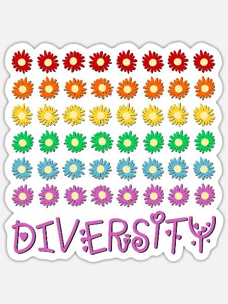 Diversity-Regenbogen - Sticker Größe S (10 x 10 cm) - Mattweiß