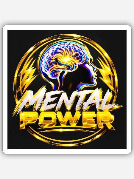 Mentale Stärke Goldenes Gehirn - Sticker Größe S (10 x 10 cm) - Mattweiß