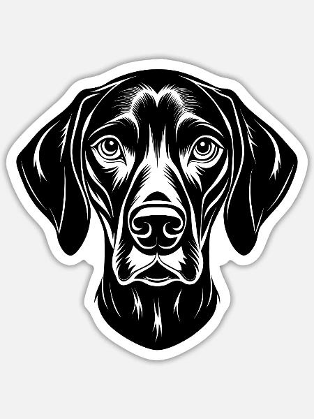 Deutscher Kurzhaar-Pointer - Sticker Größe S (10 x 10 cm) - Mattweiß