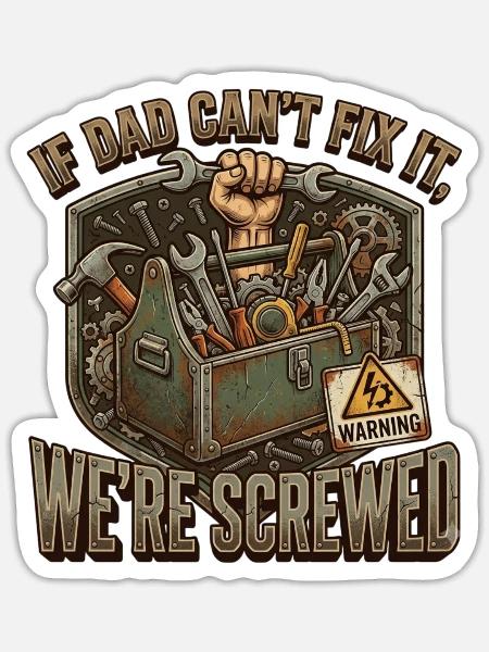Dad's Fix-It Manifesto-Handwerker - Sticker Größe S (10 x 10 cm) - Mattweiß