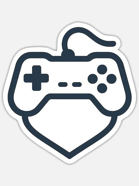 Retro Controller Silhouette – Clean Gamer-Shirt - Sticker Größe S (10 x 10 cm) - Mattweiß