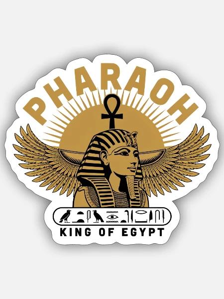 Pharaoh – King of Egypt - Sticker Größe S (10 x 10 cm) - Mattweiß